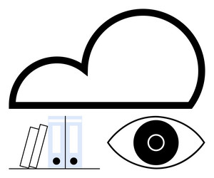 cloud storage data monitoring and digital vector image