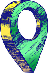color map pointer gps location sign detail symbol vector image
