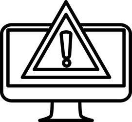 computer desktop with alert symbol vector image