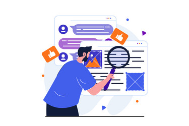 content manager modern flat concept for web banner vector image