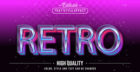 editable text style effect - retro vector image