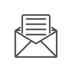 email message icon line open mail symbol vector image