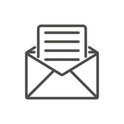 Email message icon line open mail symbol vector