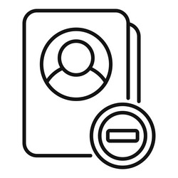 remove account icon outline delete service vector image