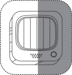 sticker square silhouette button with contour old vector image