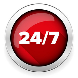 24 7 icon open hours a day and days week vector image