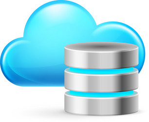 cloud computing and database on white background vector image
