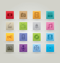 Media icons 3 vector