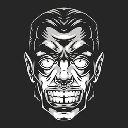 a spooky skull-faced character with sharp features Vector Image
