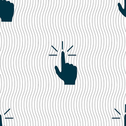 Click here hand icon sign seamless pattern vector