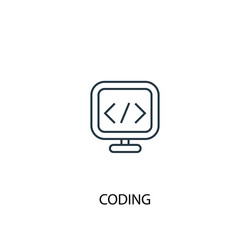 coding concept line icon simple element vector image