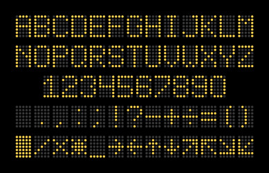 LED Digital Display Font - Light Alphabet vector image