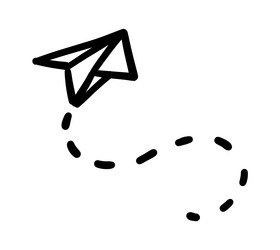 Paper Aeroplane Doodle Simple Planes Ship Vector Image