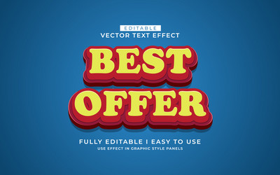 3d editable text effect typography style template vector image