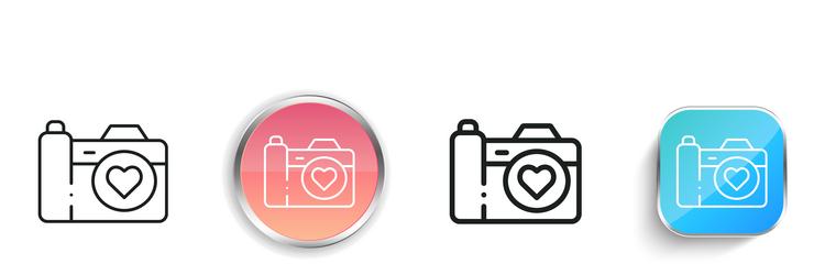 camera icon thin linear regular and button style vector image