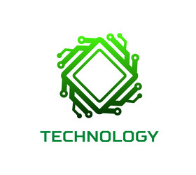 computer chip chipset icon ai digital technology vector image