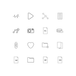 files and folders sign simple linear icons set vector image