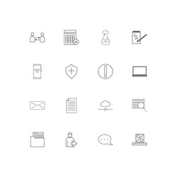 internet technologies linear thin icons set vector image