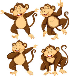 Monkey character with different pose vector