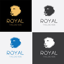 royal lion logo template set Vector Image