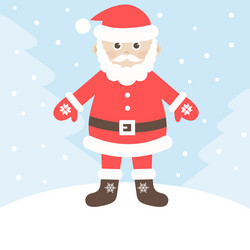 santa claus in winter forest vector