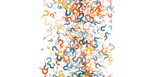 Seamless pattern of color question marks vector