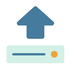 upload arrow up uploading single isolated icon vector image