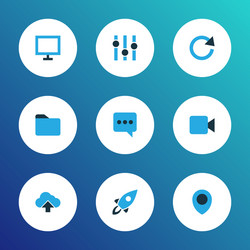 user icons colored set with stabilizer display vector image