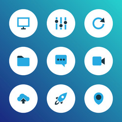 user icons colored set with stabilizer display vector