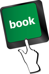 book word on computer keyboard button vector