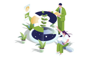 data analysis web concept in 3d isometric design vector image