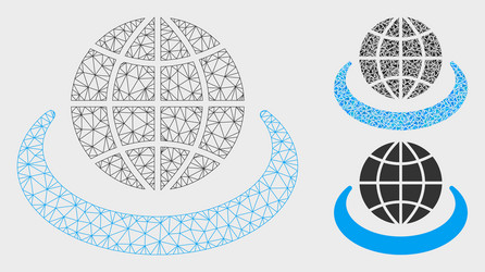global network mesh model vector image