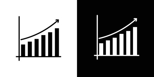 graph icon isolated flat in outline vector image