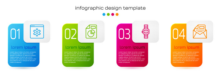 set line browser setting document with graph vector image