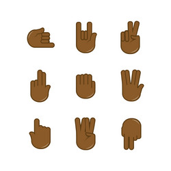 Set of hand gestures icons sign language Vector Image