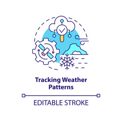 Tracking weather patterns concept icon vector