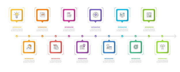 infographic template for business 12 months vector