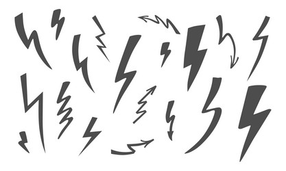 Lightning set stock flat Royalty Free Vector Image