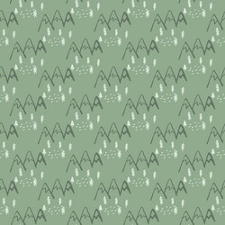 seamless pattern with trees and mountains vector image