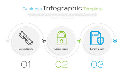 set line chain link open padlock and document vector image