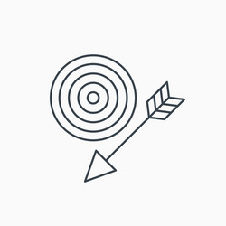 target with arrow icon dart aim sign vector image