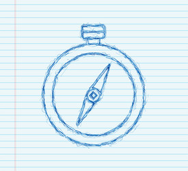 compass icon flat navigation symbol sketch vector image