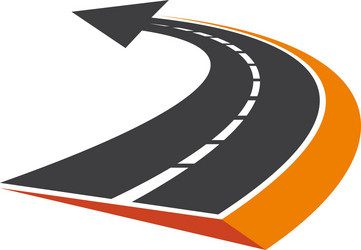 Curved Road with Arrow Pointer vector image