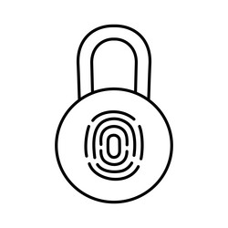 fingerprint lock biometrics authentication cyber vector image