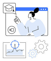 online learning with data insights vector image