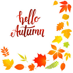 Autumn Leaves Lettering Vector Image