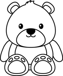 Bear toy on white background vector