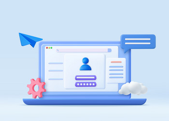 computer and account login password vector image