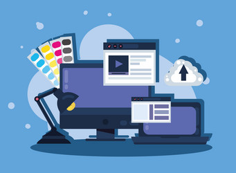 computers and web design vector image