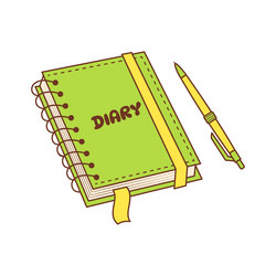 daily paper notepad with a pen spiral diary vector image